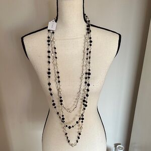 White House Black Market Black and Silver Interchangeable Layered Necklace